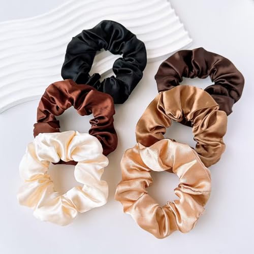 24 Pcs Big Satin Hair Scrunchies for Women | Soft Elastic Hair Ties