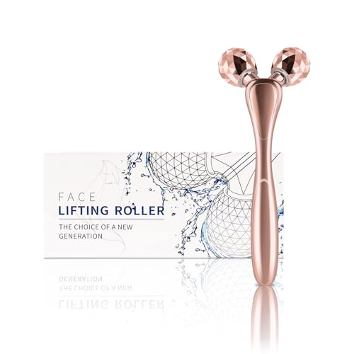 3D Face Roller Massager - Dual-Roller Glossy Rose Gold