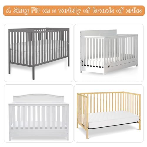 Yoofoss Waterproof Crib Mattress Protector - Soft Quilted Cover for 52''x28'' Cribs
