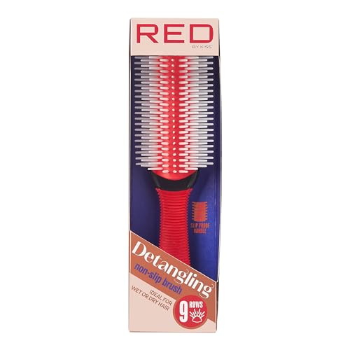 Detangling Non-Slip Brush (9 Rows) by Red by Kiss – Detangling Hair Brush