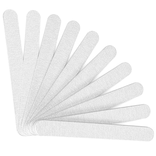 GAZEPLUS 10 PCS Professional Nail Files - 7" 80/100 Grit for Acrylic & Gel