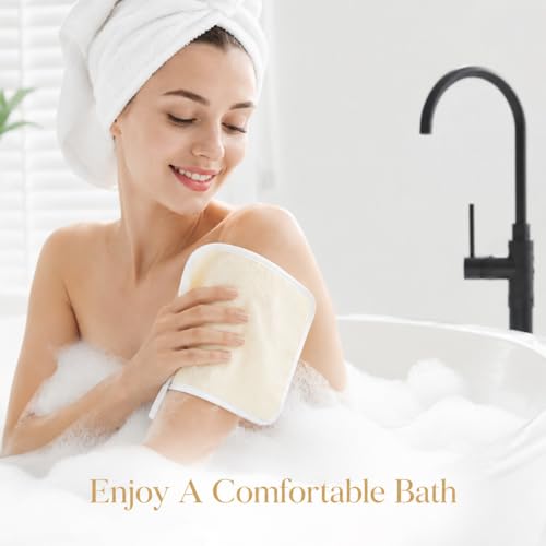 MAQIHAN Exfoliating Washcloth - 4 Pack Dual-Sided Body & Face Towel