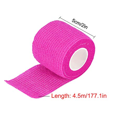 VideoPUP Disposable Tattoo Grip Cover Wrap 12PCS Phosphor Pink & Purple Elastic Bandage