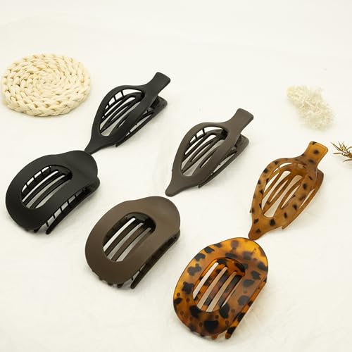Large Flat Claw Clips for Women - 6 Pack Non-Slip Hair Accessories