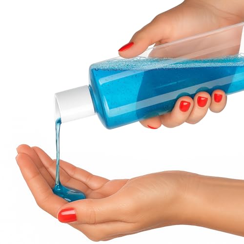 Bar5F 16 oz Clear Plastic Bottles with Disc Top Cap - 3 Pack