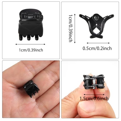 Black Mini Claw Hair Clips 120PCS 0.39 Inch Small Hairpin for Women