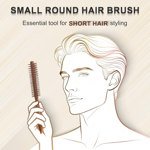 SUNBIRD Small Round Hair Brush for Short Hair Volumizing & Styling