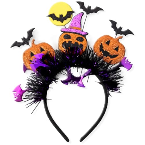 Halloween Pumpkin & Bat Headband for Women - Costume Hair Accessory
