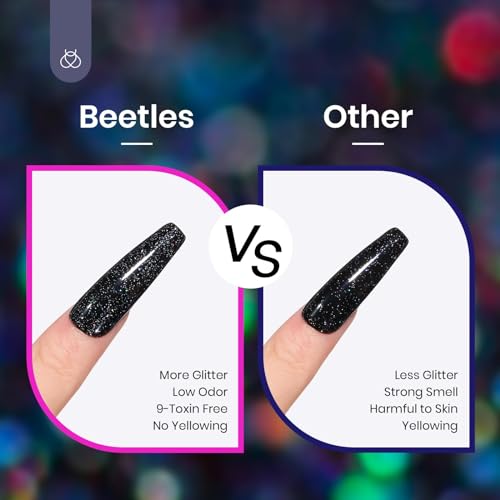 Beetles Iridescent Silver Glitter Gel Top Coat 10ml