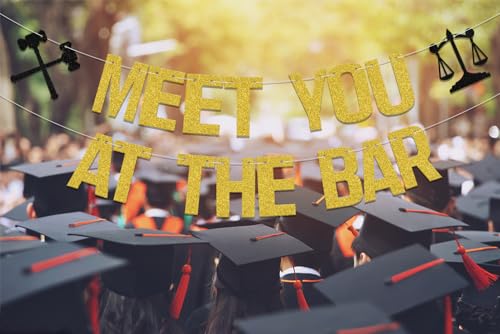 Meet You at The Bar Banner - Lawyer Graduation Party Decor