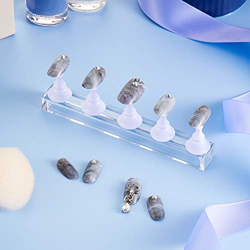 Blulu White Magnetic Nail Practice Stand Set for Manicure & Display