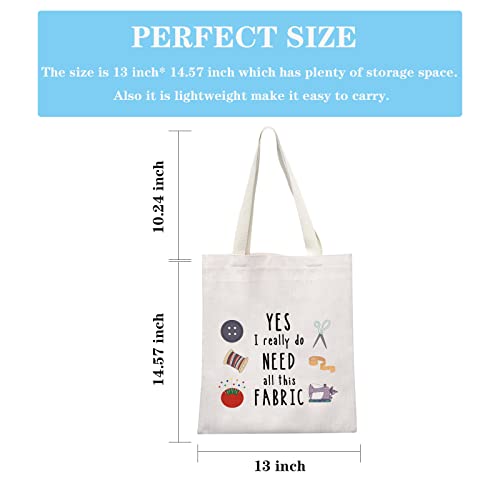 GJTIM All Fabric Tote Sewing Gift Makeup Bag for Quilters & Tailors