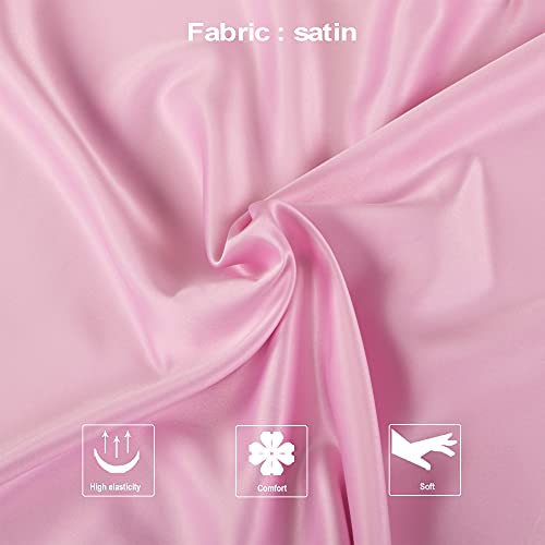 Light Pink Satin Body Pillowcase with Hidden Zipper - 20 x 54 Inches