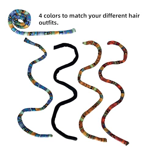 4-Pack Spiral Lock Hair Ties for Dreadlocks - Bendable & Durable