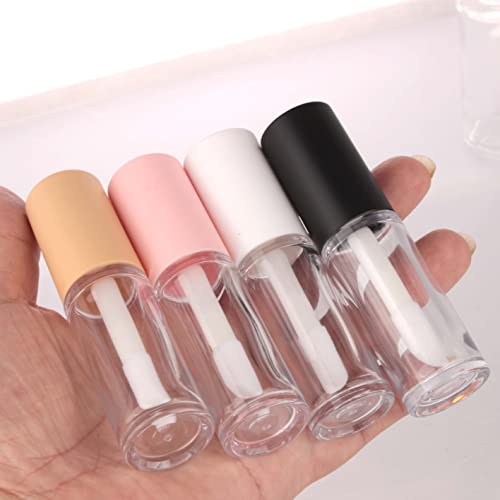COSIDEA White 15PCS 10ml Lip Gloss Tube Set with Brush Applicator for DIY Lip Products