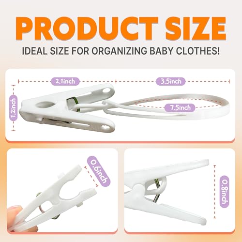 HA SHI Baby Clothes Clips 36 Pack - Non-Slip Hanger Organizer