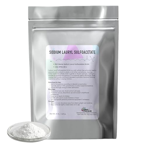 SLSA Sodium Lauryl Sulfoacetate 8oz Organic Gentle Foaming Surfactant for Bath Bombs & Personal Care