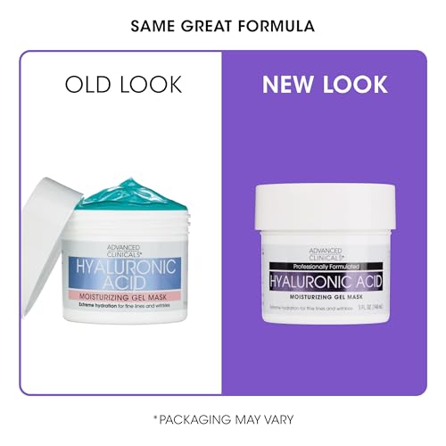 Advanced Clinicals Hyaluronic Acid Gel Face Mask, Hydrating & Anti-Aging