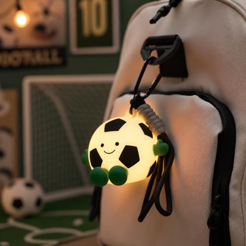 QANYI Mini Soccer Lamp - Rechargeable Silicone Night Light with 7 Colors & Hanging Rope