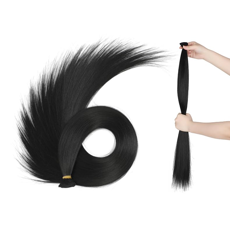 SutouriiByuutii 24x40in Straight Synthetic Hair Weft Extensions - Black, 2PCS