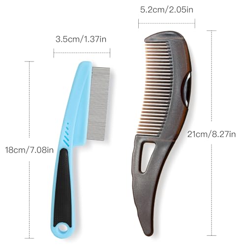 Stainless Steel Dandruff Comb Set for Scalp Care - 2 Combs