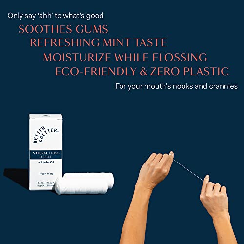 Better & Better Natural Dental Floss Refill Pack - Vegan, Eco-Friendly