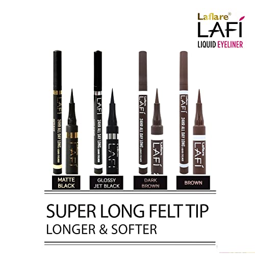 Laflare LAFI Liquid Eyeliner Matte Black, Waterproof Smudgeproof 24H Felt Tip
