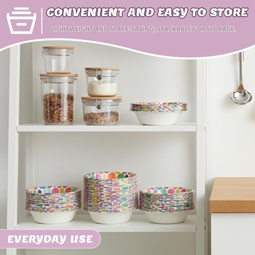 30 Pack Heavy Duty Paper Bowls - 8 Oz Disposable Soup & Snack Bowls