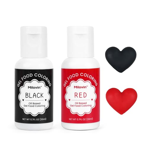 Oil-Based Food Coloring Gel Set - Black & Red for Baking