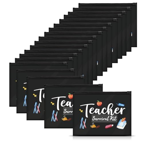 Black Teacher Survival Makeup Bag - 60 Pcs Teacher Appreciation Gifts
