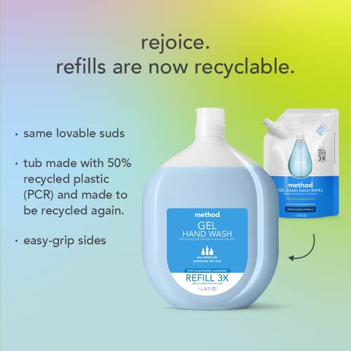 Method Gel Hand Soap Refill, Sea Minerals, 34 Fl Oz (Pack of 2)