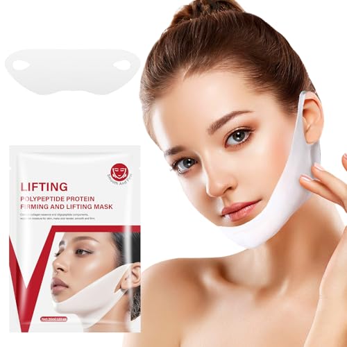 V Line Face Lifting Mask - 10 Sheets Chin Strap for Double Chin Reduction