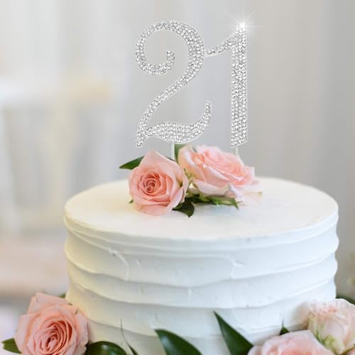 21st Birthday Cake Topper - Bling Crystal Rhinestone Keepsake