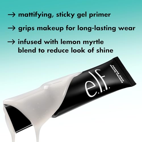 e.l.f. Power Grip Matte Primer - Gel-Based Makeup Primer for Smooth Skin
