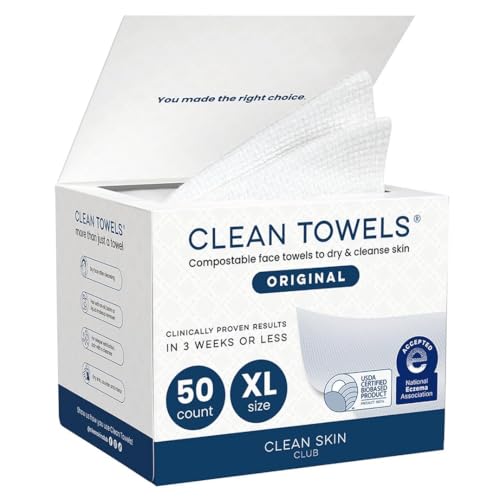 Clean Skin Club Clean Towels XL - 50 Count Disposable Face Towels