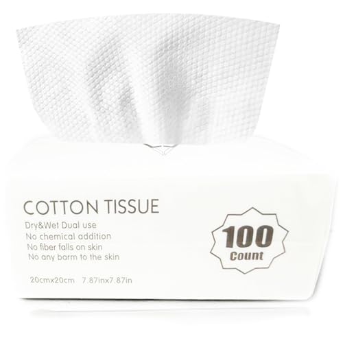 AM RONG MAGIC 100 Pack Cotton Facial Wipes - Deep Cleansing & Makeup Remover