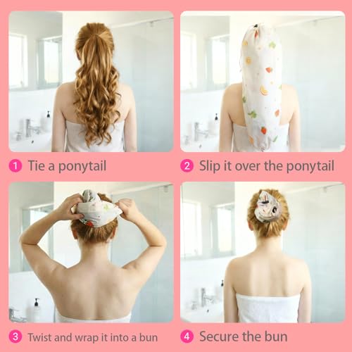 MARRASSA Reusable Waterproof Shower Cap with Crown Opening for Long Hair, Adjustable & Eco-Friendly