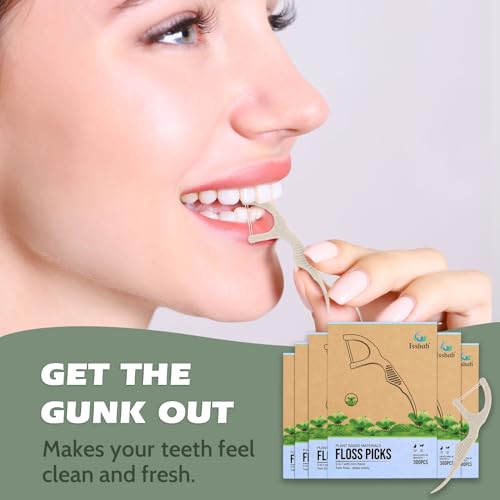 Isshah Twin Thread Dental Floss Picks - 300 Count - Mint Flavored