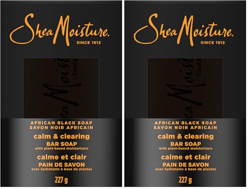 SheaMoisture African Black Soap Bar for Troubled Skin, 8 oz (2 Pack)