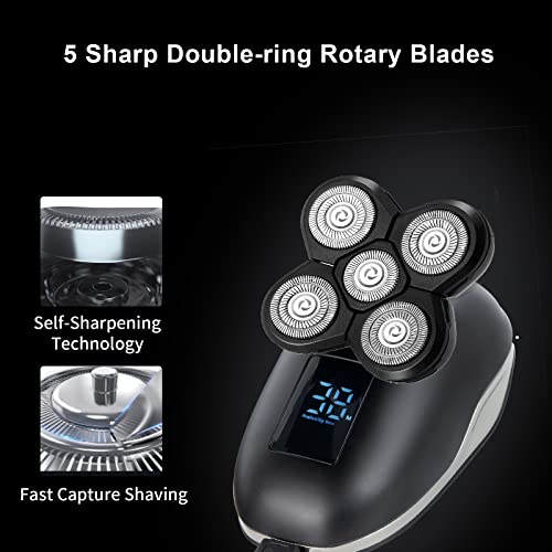 UPTARD 7D Head Shaver Replacement Blades Black5 - Compatible & Clean Cut