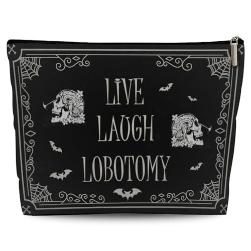 Lyiibb Gothic Makeup Bag - Dark Humor Cosmetic Pouch for Women, Halloween & Birthday Gift