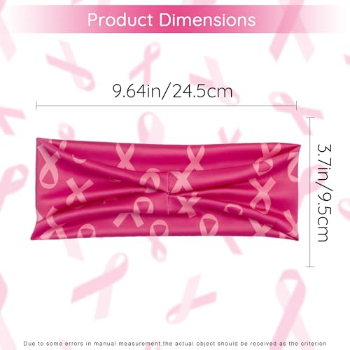 Heyiminy 3-Pack Pink Ribbon Headbands for Breast Cancer Awareness Women’s Hair Accessories