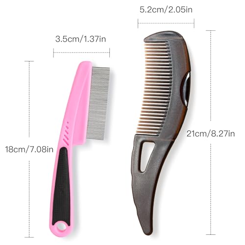 Dandruff Comb Set - Stainless Steel & Wide Tooth for Scalp Care