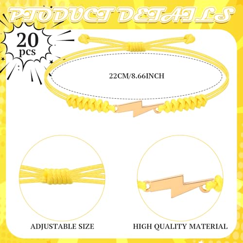 Ecation Adjustable Lightning Party Favor Bracelets - Bulk Gifts