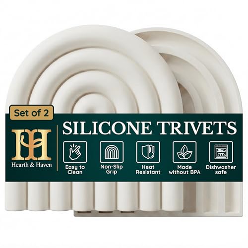 Heat-Resistant Silicone Trivets for Hot Dishes - Set of 2