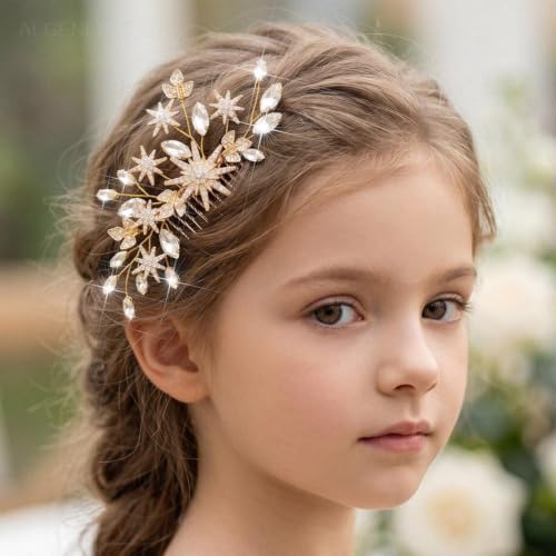Gold Rhinestone Star Wedding Hair Comb – Elegant Crystal Bridal Hair Piece