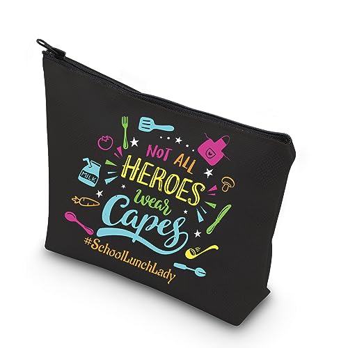 Lunch Lady Appreciation Gift Canvas Makeup Bag - Marble Print Zipper Pouch