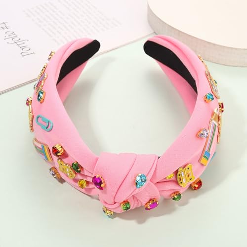 Teacher Rhinestone Knotted Headband - Beaded Sparkly Hair Accessory