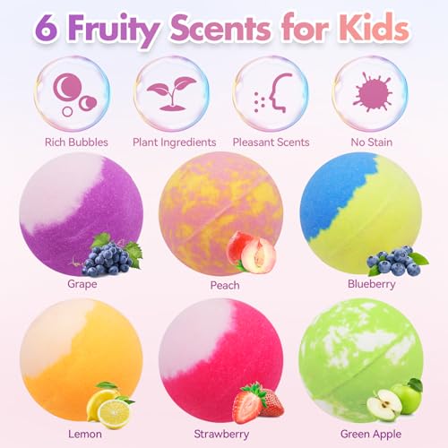 Kids Unicorn Bath Bombs with Surprise Jewelry - Natural Bubble Set for Girls & Boys
