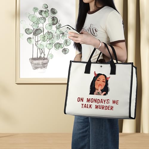 Bailey Makeup Bag - On Mondays We Talk Murder Zipper Pouch (TALK MURDER BG)